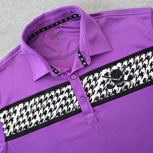 Tattoo Golf Mens XL Purple ProCool Performance Polo Skull Houndstooth Shirt